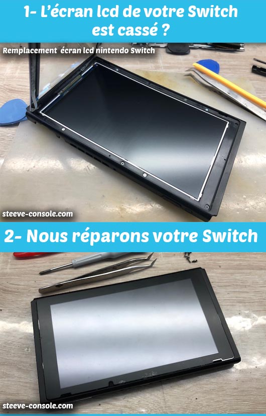 Réparation écran lcd nintendo Switch Paris