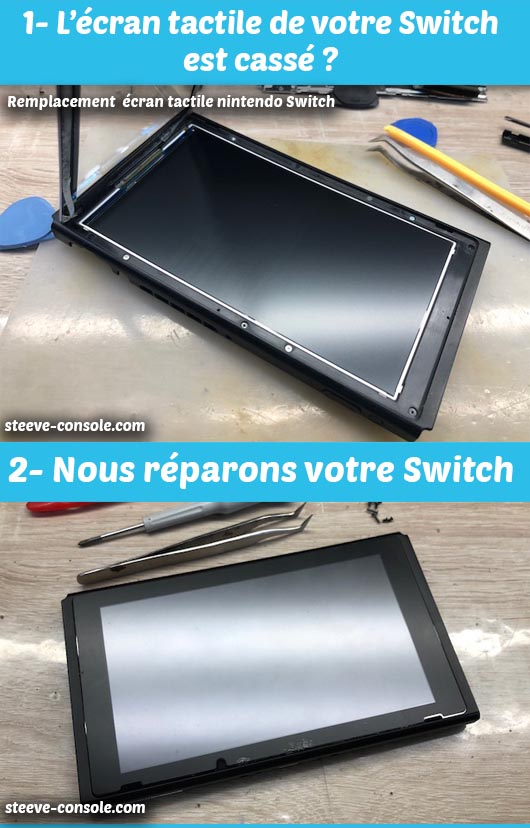 Réparation écran lcd nintendo Switch Paris