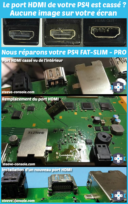 Réparation de port HDMI pour PS4 Fat – Réparation consoles et ordinateurs  portables